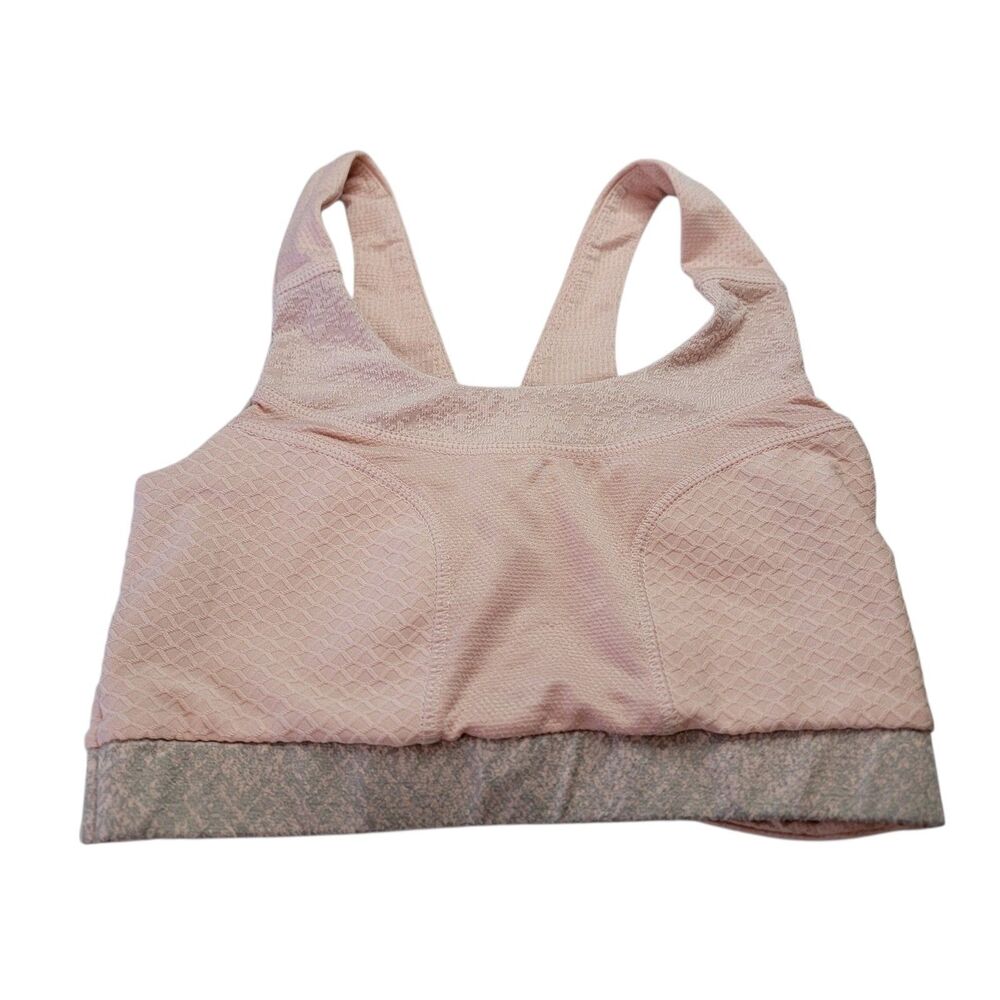 Gymshark Sports Bra Cross Back Blush Pink & Grey Size XS